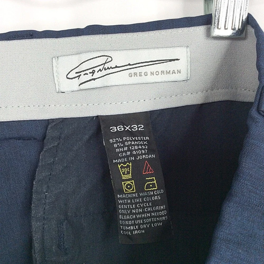 Greg Norman Performance Stretch Golf Pants Men's 38x32 Navy Blue Comfort Waist